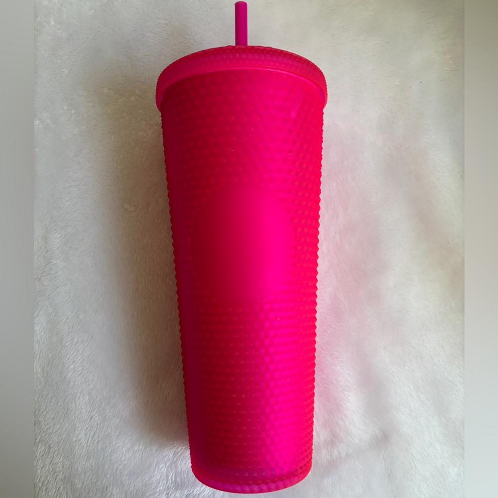 NWT Starbucks Neon Hot Pink Studded Textured Tumbler